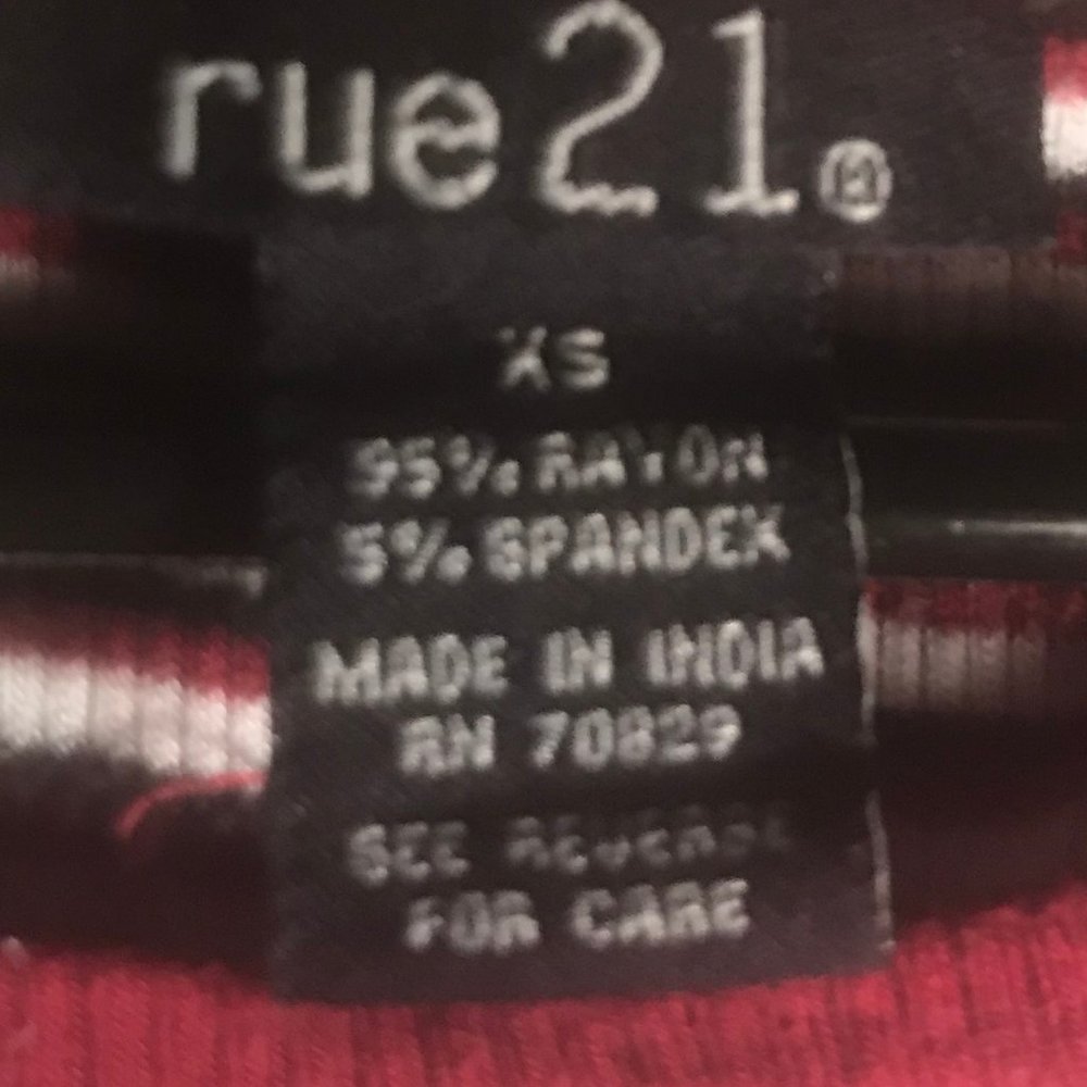 Rue 21 Casual Striped Stretch Top Red and White